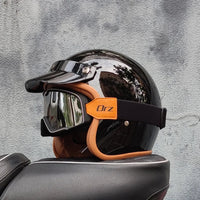Retro semi-open motorcycle helmet cross-country motorcycle accessories motorcycle helmet 3/4 retro helmet in winter Quick Pick Grocers