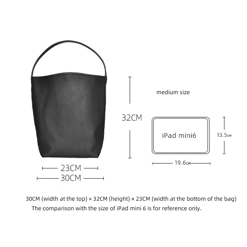 MENDY Bucket Bag Large Women's Bag Tote Bag Shoulder Bag Luxury Designer Genuine Leather Handbag Japanese Popular Bag Soft Row Quick Pick Grocers