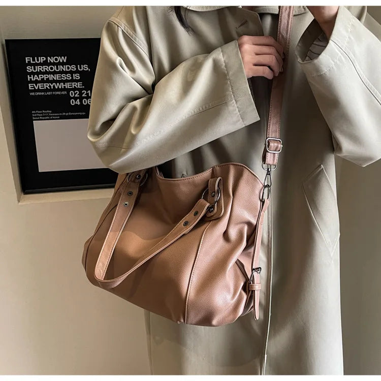 Soft Interior Compartment Shoulder Bags 2026 High Quality Contrasting Colors Bags for Women Fashion Zipper Pu Women's Handbags Quick Pick Grocers