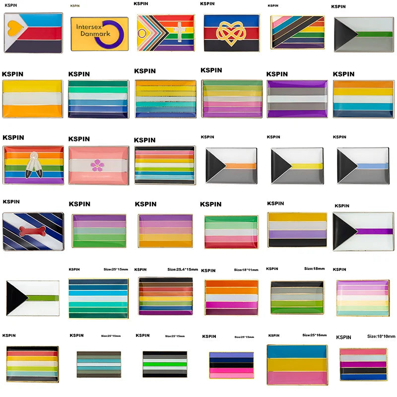 Pride Badge Bisexual Pansexual Brooch Lesbian Pride Pin Flag LGBTQ Gay Flag Lapel Pin Quick Pick Grocers