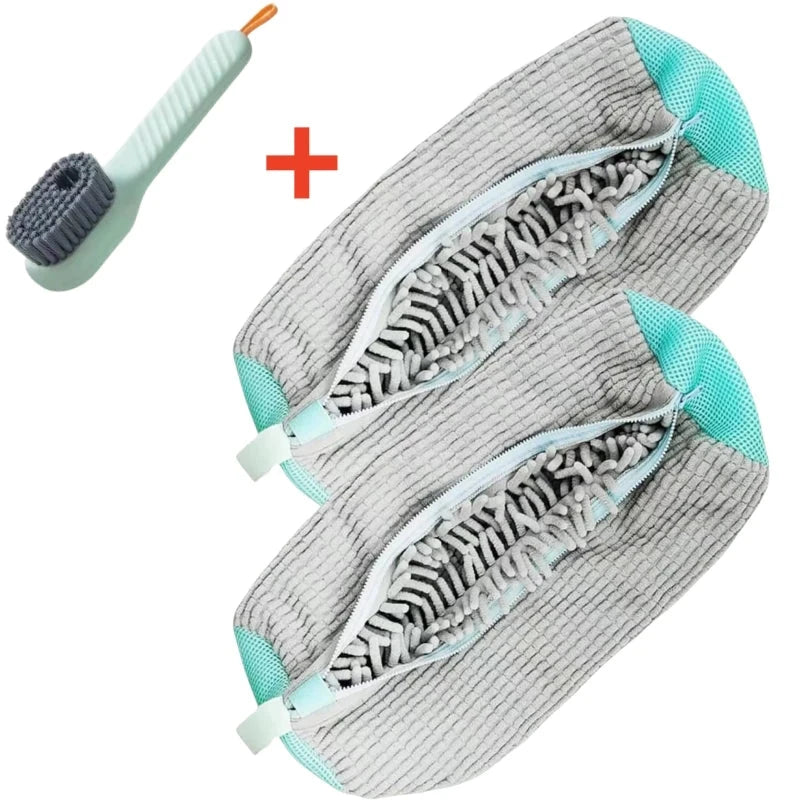 1/2/4PCS Shoe Washing Machine Bag with Liquid Shoe Brush Set Durable Laundry Shoe Bag and Soft Bristle Clean Brush for All Shoes Econic Blanks