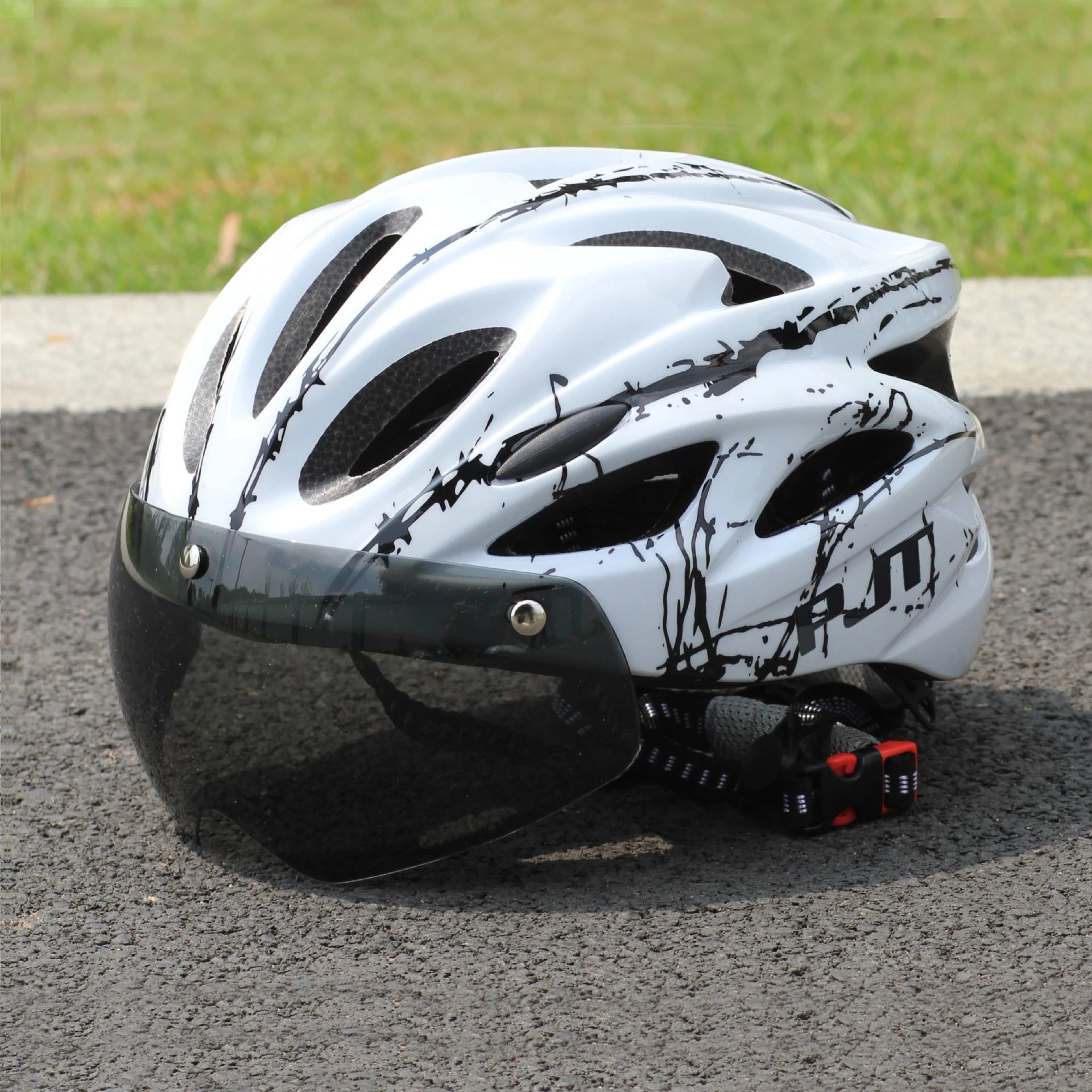 PJT Ultra-Light Magnetic Goggles Bicycle Helmet Lightweight PC Shell & EPS Foam Construction Cycling Helmet MTB Bike Helmet Quick Pick Grocers