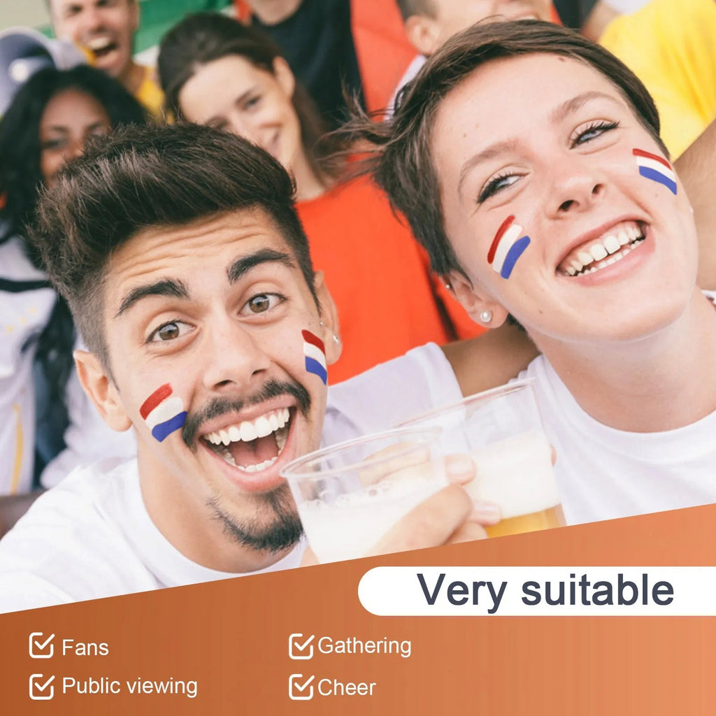 Country Flag Face Paint Stick Stripe Football Fan Brush Stick Face & Body Paint Football Game Cheering Cheerleading Decoration Quick Pick Grocers
