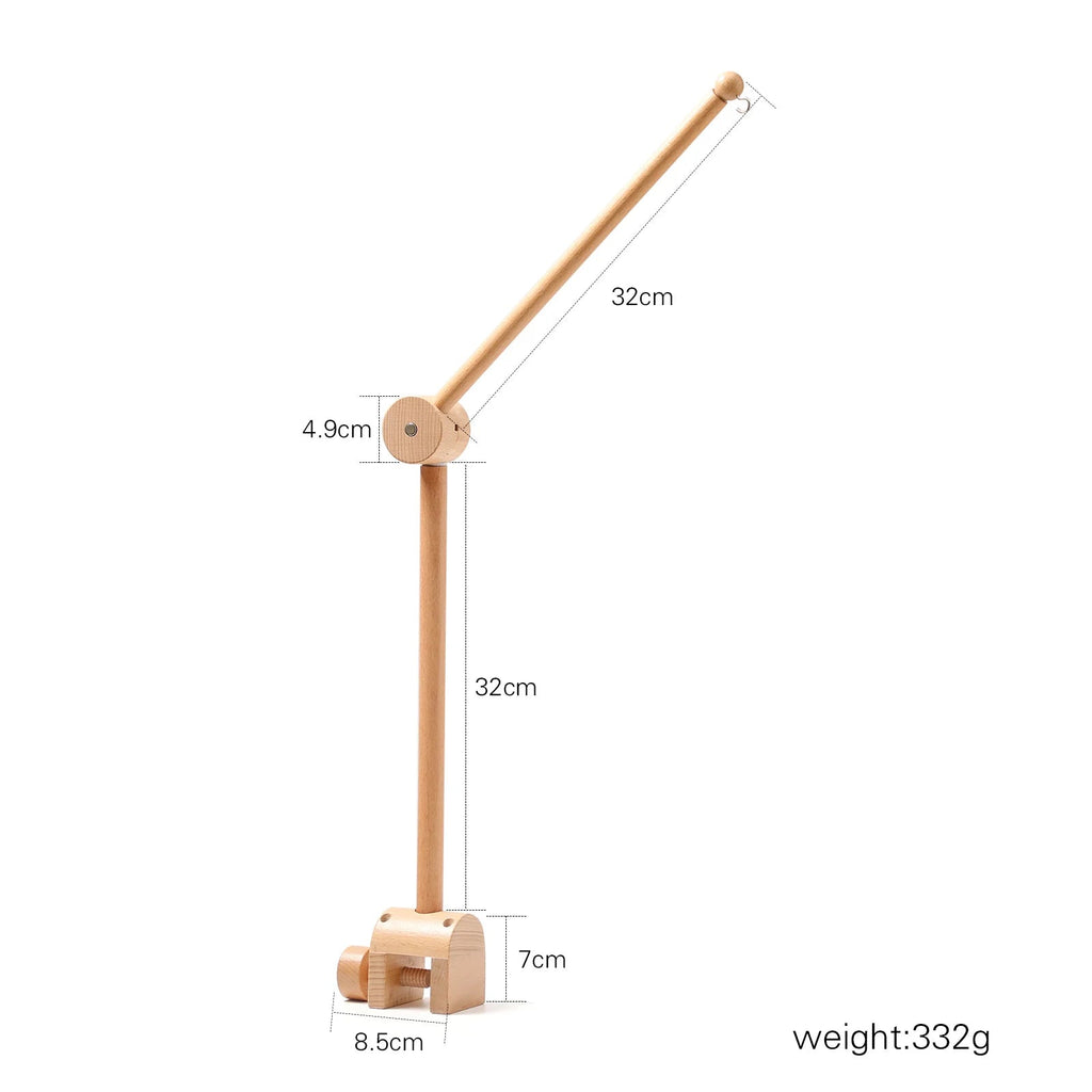 Baby Crib Mobile Rattle Toy For 0-12 Months Cartoon Felt Forest Animal Bed Bell Hanging Wooden Bracket Mobile Newbaby Rattle Toy Purest Peak