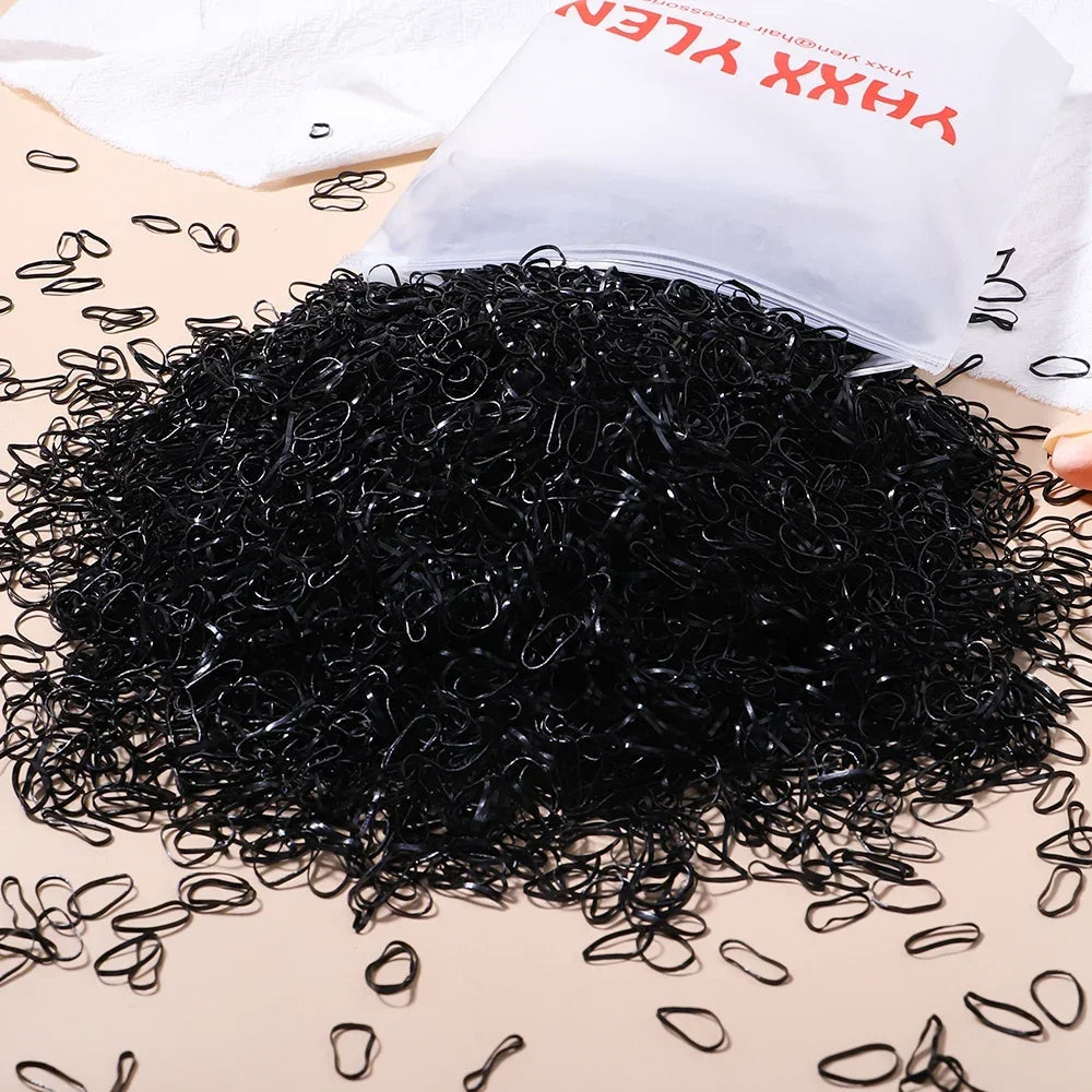 500/1000Pcs/bag Girls Colourful Disposable Rubber Band Hair Ties Headband Children Ponytail Holder Bands Kids Hair Accessories Purest Peak