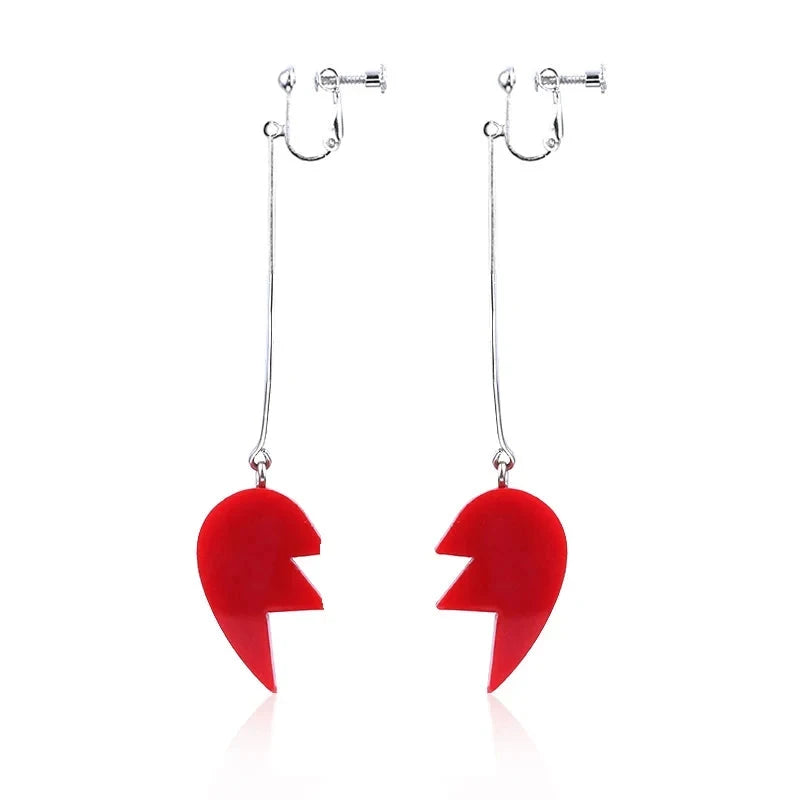 Anime JoJo Bizarre Adventure Drop Earrings Cosplay Props Kakyoin Noriaki Cherry Earrings Ear Clip Men Girl Jewelry Gift Econic Blanks