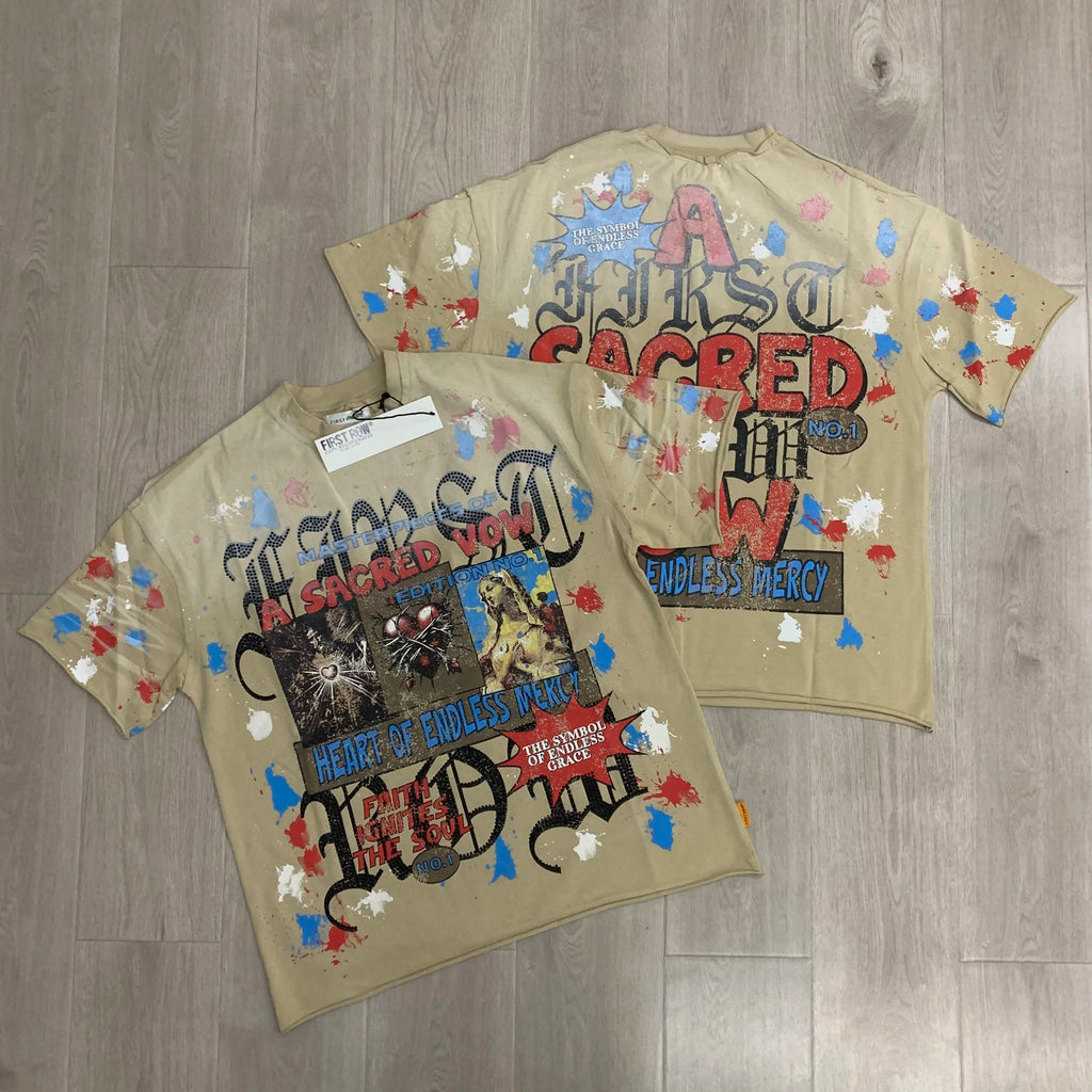 Streetwear Vintage Washed Diamond Cropped Tee for Men Crew Neck Short Sleeve Loose Cotton Rhineston Tshirts Oversized Quick Pick Grocers