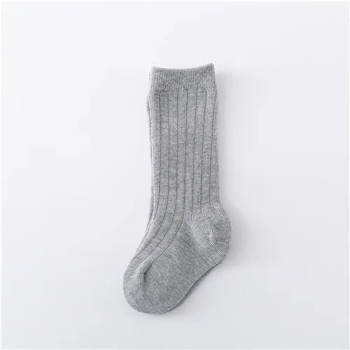 Lawadka 0-5Years Kids Boys Girls Socks Cotton Solid Striped Soft Baby Knee Long Children's Socks School Sport Baby Sock 12 Color Quick Pick Grocers