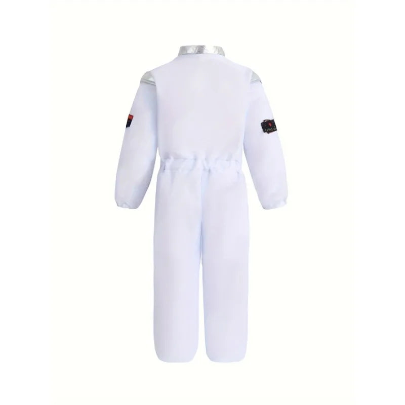 Boy's Cartoon Astronaut Cosplay Costume, Halloween Dress Up One-piece Jumpsuit & Hat, Kid's Dress Up Outfit For Carnival Party Quick Pick Grocers