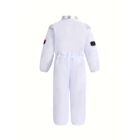 Boy's Cartoon Astronaut Cosplay Costume, Halloween Dress Up One-piece Jumpsuit & Hat, Kid's Dress Up Outfit For Carnival Party Quick Pick Grocers