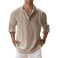 New Cotton Linen Shirts for Men Casual Shirts Lightweight Long Sleeve Henley Beach Shirts Hawaiian T Shirts for Men Quick Pick Grocers