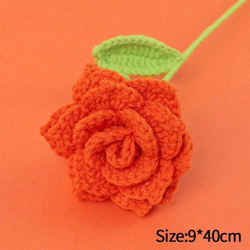 1pc Tulip Crochet Flowers Artificial Woven Flowers Handmade Tulipanes Wedding Gift for Guest Home Decoration Mother's Day Gift Quick Pick Grocers