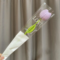 1pc Tulip Crochet Flowers Artificial Woven Flowers Handmade Tulipanes Wedding Gift for Guest Home Decoration Mother's Day Gift Quick Pick Grocers
