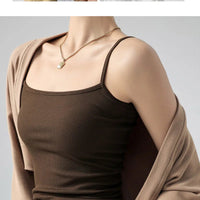 Women's Summer Basic Sleeveless Tank Top Spaghetti Strap Slim Fit Stretch Knitted Solid Color Camisole Quick Pick Grocers