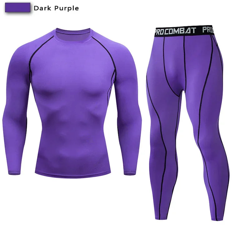 2pcs Men's Compression Sportswear Suit Elastic Training Yoga Sets Workout Jogging Fitness Clothing Tracksuit Pants Sporting Quick Pick Grocers