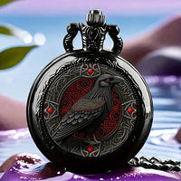 Colorful Pattern Medium Pocket Watch Retro Flip Decoration Necklace Watch Personalized Trend Male and Female Student Quartz Quick Pick Grocers