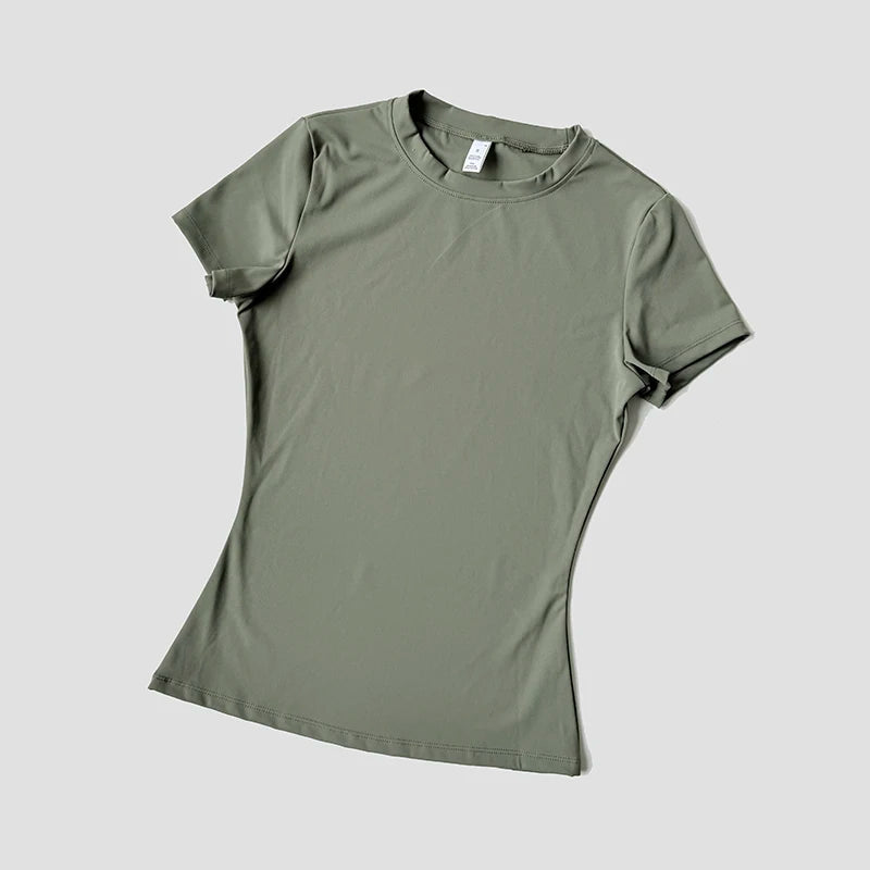 Women Yoga Top Seamless Sport T Shirts Fitness Clothes Short Sleeve Yoga Shirt Gym Top Running  Active Wear Quick Pick Grocers