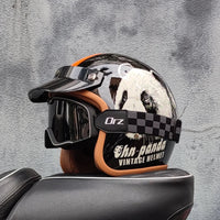 Retro semi-open motorcycle helmet cross-country motorcycle accessories motorcycle helmet 3/4 retro helmet in winter Quick Pick Grocers
