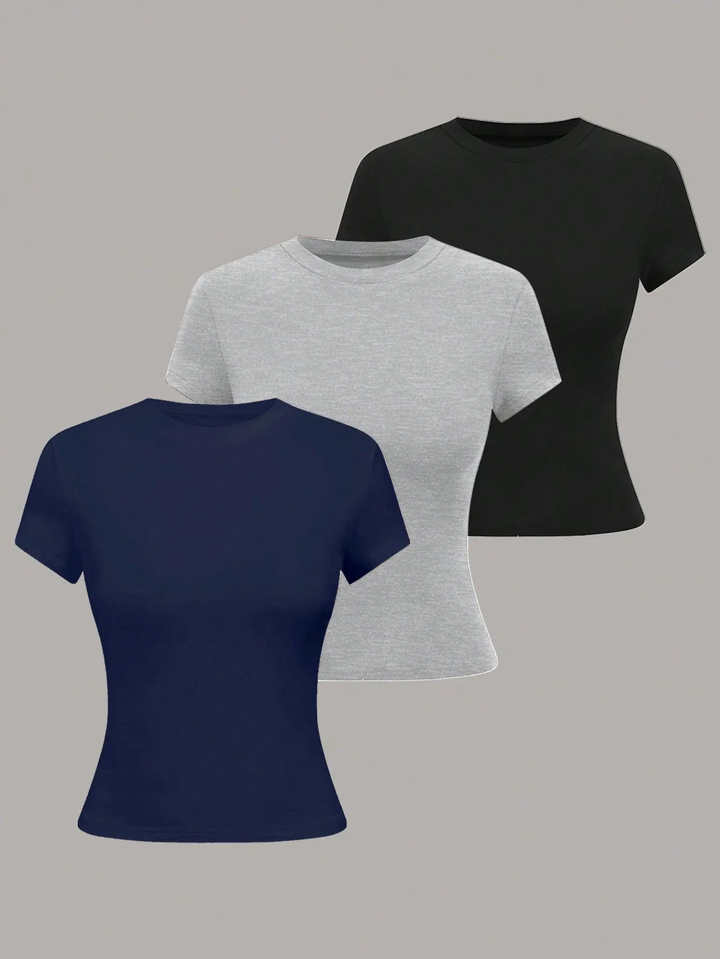 Women's Solid Color Short Sleeve T-Shirt, Minimalist Basic Top for Summer Quick Pick Grocers