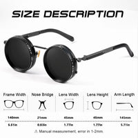 CRIXALIS Polarized Round Sunglasses ND9 Adjustable Dimming Men Women Retro Punk Men's Fishing Eyeglasses Outdoor Shades UV400 Quick Pick Grocers