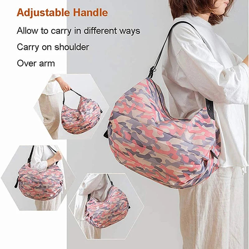1pc Shopping Bags Foldable Storage Bag With Handle Portable Travel Camouflage Handbags Large Capacity Shopping Bag Econic Blanks