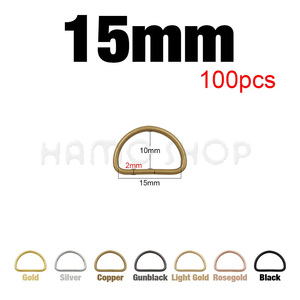 20-1000pcs Metal D Ring Adjustable Buckle Clasp For Webbing Backpacks Straps Bags Cat Dog Collar Chain Buckles DIY Accessorie Quick Pick Grocers