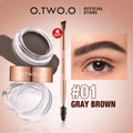 O.TWO.O Eyebrow Pomade Brow Gel Wax 2 IN 1 Waterproof Long Lasting Creamy Texture Eye Brow Tint Enhancers Cosmetics Makeup Purest Peak