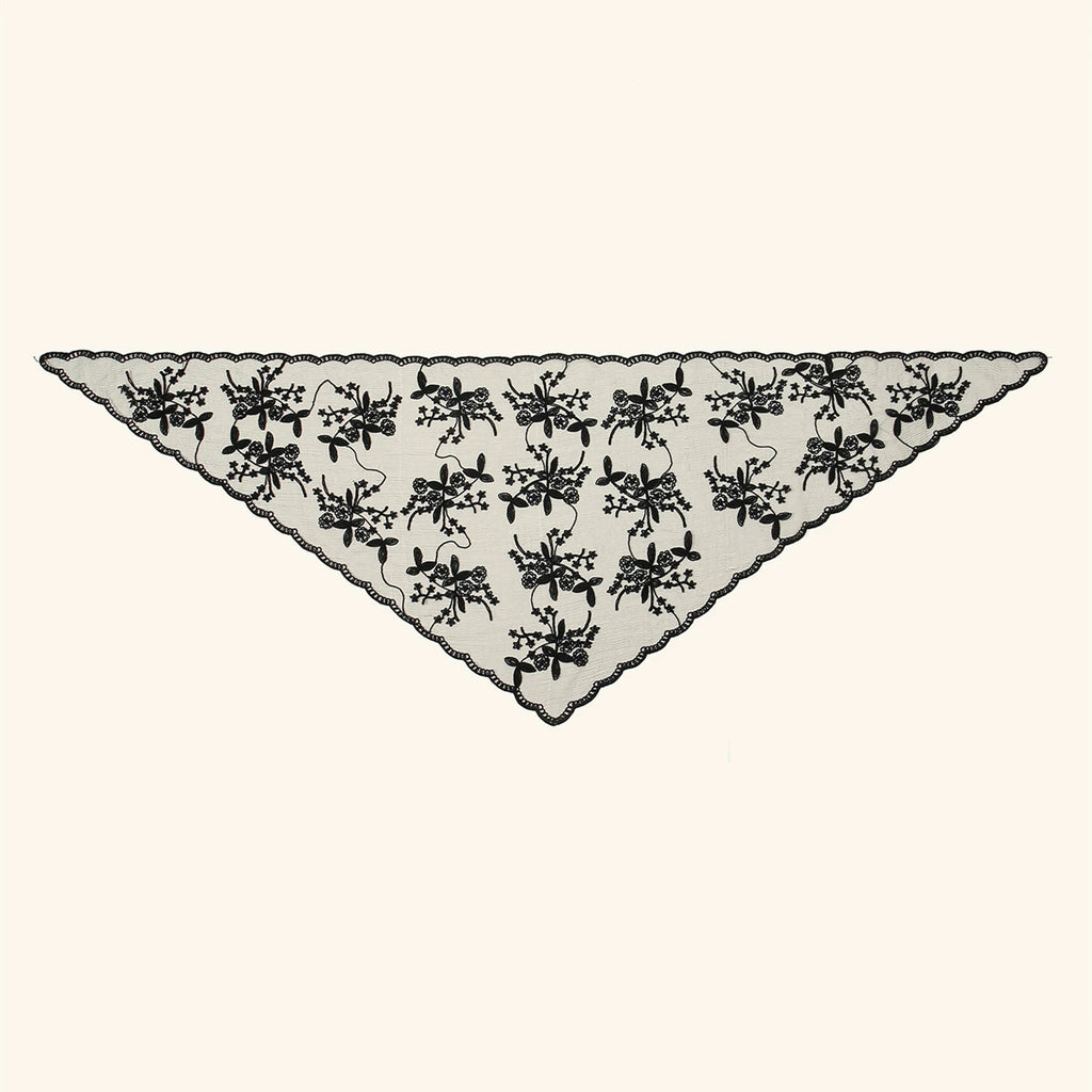 Elegant Lace Scarf Hollow Out Embroidery Foulard Bandana Solid Color Triangular Scarf Thin Vintage HandkerChiefs for Hair Woman Quick Pick Grocers