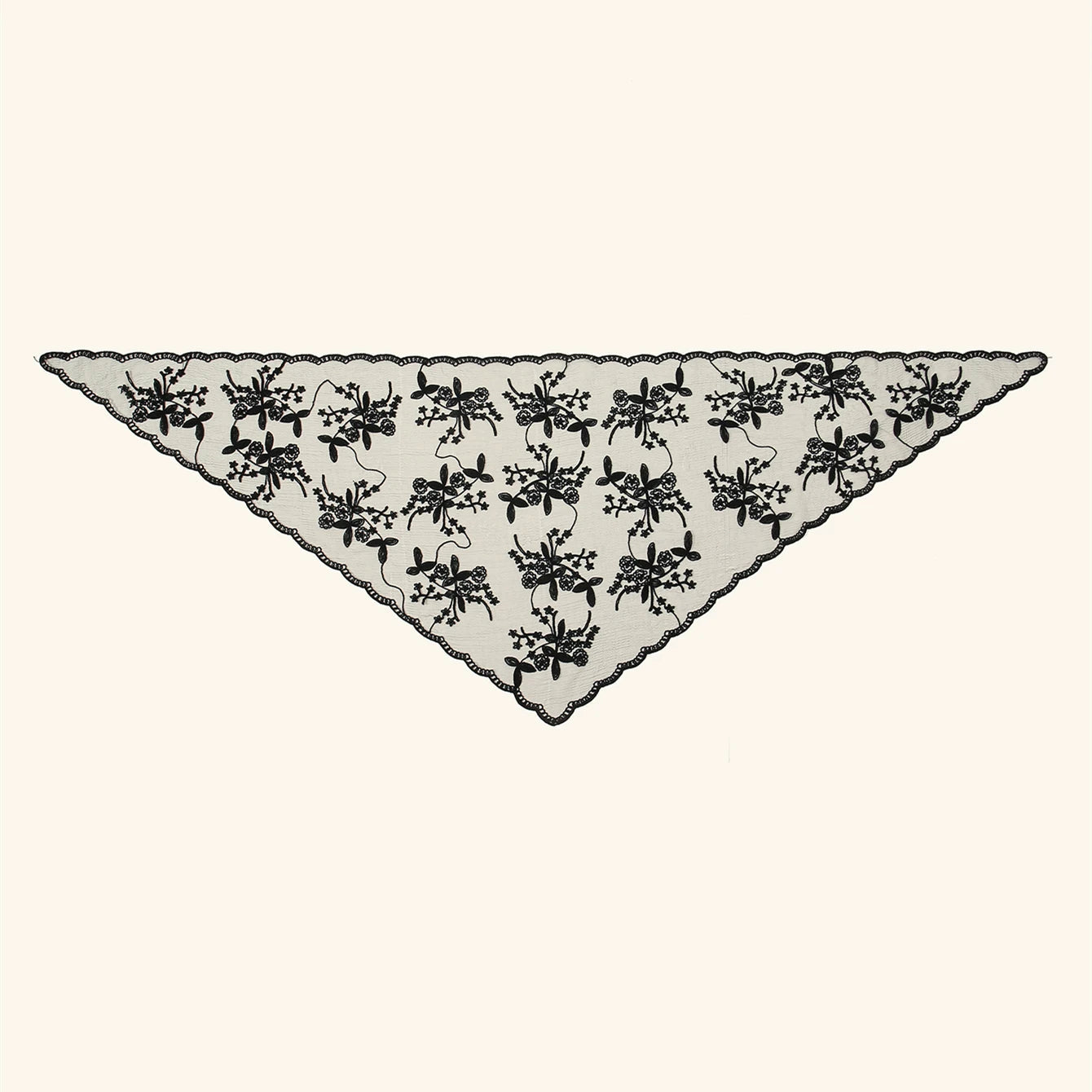 Elegant Lace Scarf Hollow Out Embroidery Foulard Bandana Solid Color Triangular Scarf Thin Vintage HandkerChiefs for Hair Woman Quick Pick Grocers