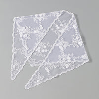 Elegant Lace Scarf Hollow Out Embroidery Foulard Bandana Solid Color Triangular Scarf Thin Vintage HandkerChiefs for Hair Woman Quick Pick Grocers