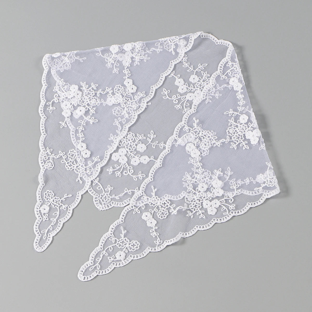 Elegant Lace Scarf Hollow Out Embroidery Foulard Bandana Solid Color Triangular Scarf Thin Vintage HandkerChiefs for Hair Woman Quick Pick Grocers