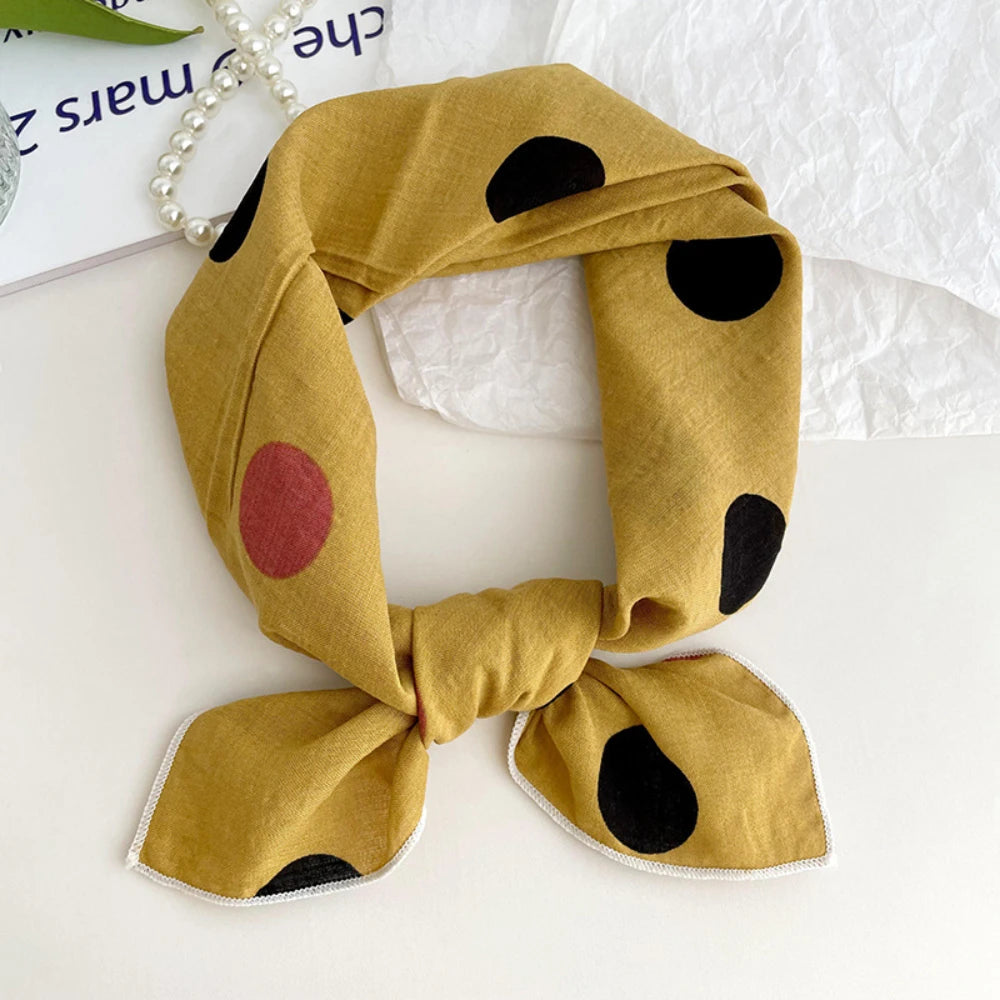 55cm Laies Headband Cotton Linen Square Scarf Women Korean College Girls Fashion Spring Autumn New Style Elegant Neck Scarves Quick Pick Grocers