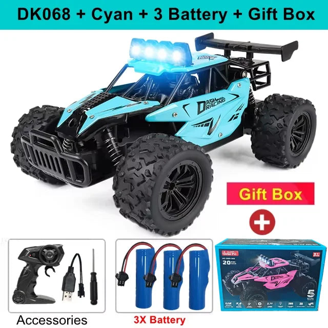 Remote Control Car RC Drift Racing 1:16 Vehicle Off Road Alloy 2.4G Radio High-Speed Trucks With LED Light Climbing Gift Kid Toy Econic Blanks