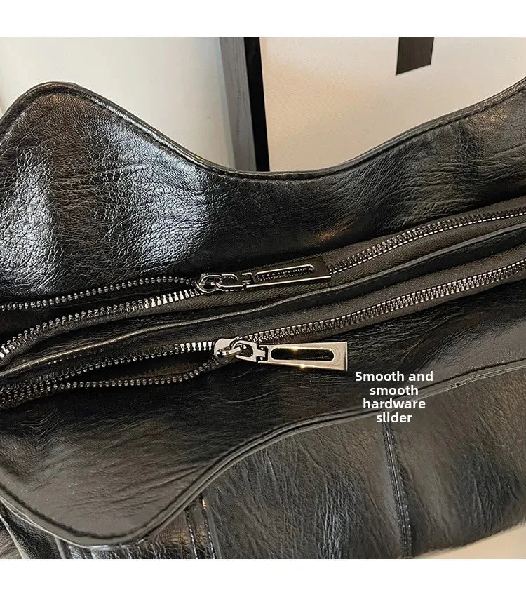 Soft Interior Compartment Shoulder Bags 2026 High Quality Contrasting Colors Bags for Women Fashion Zipper Pu Women's Handbags Quick Pick Grocers