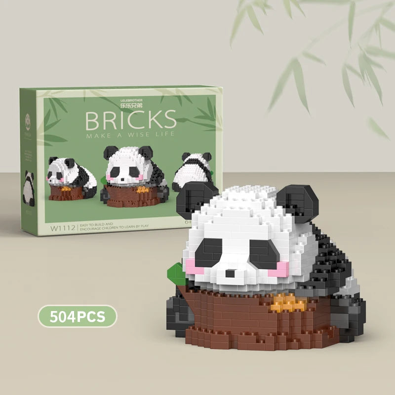 Creative DIY Assemable Animal Cute MINI Chinese Style Animal Panda Building Block Educational Boy Toys For Children Model Bricks Purest Peak Salt