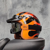 Retro semi-open motorcycle helmet cross-country motorcycle accessories motorcycle helmet 3/4 retro helmet in winter Quick Pick Grocers
