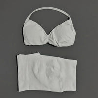 HISTELLO Gym Set 2 Piece Women Strappy Yoga Bra Top Workout Scrunch Shorts Sports Suit Fitness Clothes Seamless Yoga Set Quick Pick Grocers