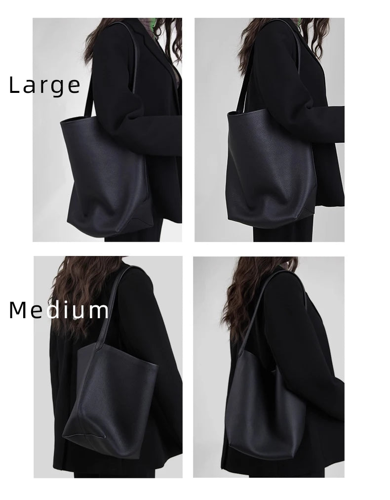 MENDY Bucket Bag Large Women's Bag Tote Bag Shoulder Bag Luxury Designer Genuine Leather Handbag Japanese Popular Bag Soft Row Quick Pick Grocers