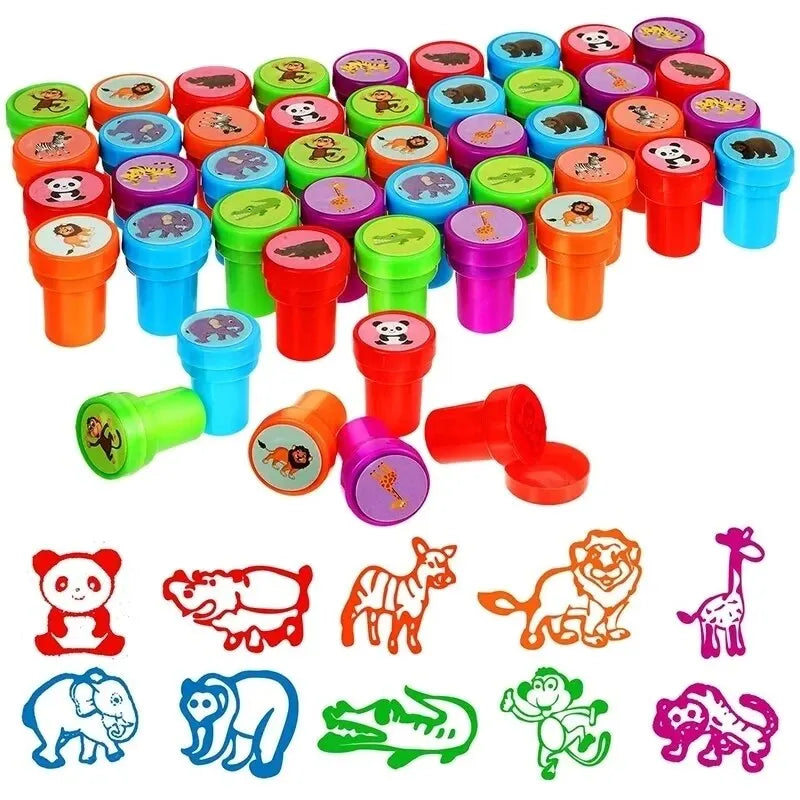 10pcs Assorted Stamps for Kids Self-ink Stamps Children Toy Stamps Smiley Face Seal Scrapbooking DIY Painting Photo Album Decor Quick Pick Grocers