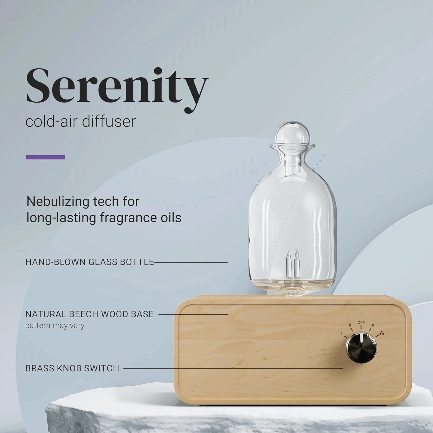 Nebulizing Essential Oil Diffusers For Aromatherapy - Battery Operated Diffuser Wood & Glass Oil Diffuser For Home Office Quick Pick Grocers
