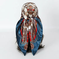 Handkerchiefs Hair Silk Scarf 90*90cm Print Satin Big Square Silk Scarves Shawls for Women Luxury Brand Designer Hijab Headband Quick Pick Grocers