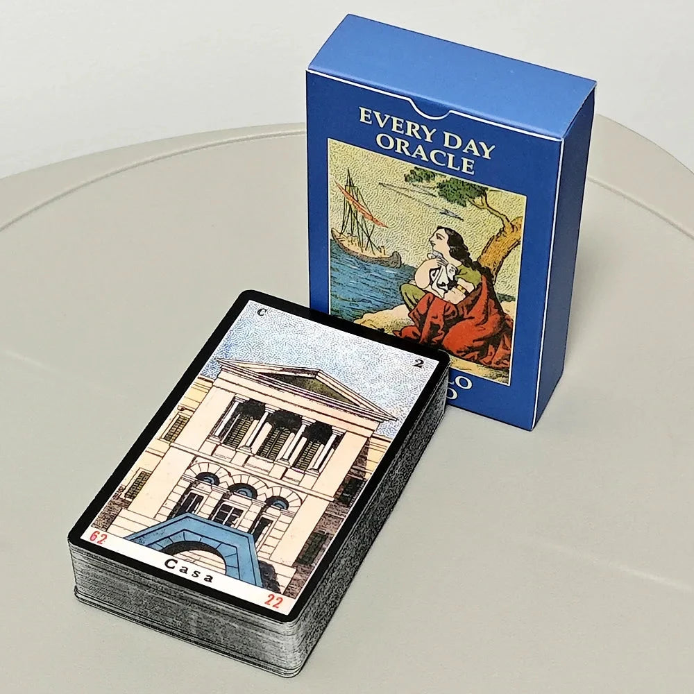 52 Pcs Oracle Sibyl Cards 9*6cm Every Day Oracle Deck Sibilla Italian Deck For Party Game, Birthday Gift Econic Blanks