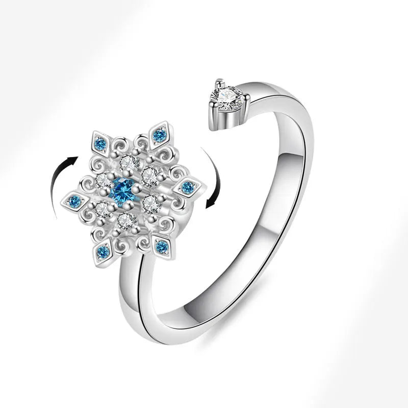 VENTFILLE 925 Sterling Silver Sunflower Diamond Zircon Rotatable Ring For Women Gift Relieve Stress Ring Jewelry Wholesale Quick Pick Grocers