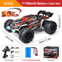 1:16 70KM/H Or 50KM/H 4WD RC Car With LED Remote Control Cars High Speed Drift Monster 4x4 Truck for Kids vs Wltoys 144001 Toys Econic Blanks