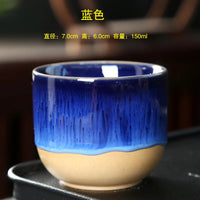 Kiln Change China Ceramic Tea Cup Pottery Jianzhan Drinkware  Temmoku Glaze Porcelain Kung Fu Cups Set for Water Latte Milk Quick Pick Grocers