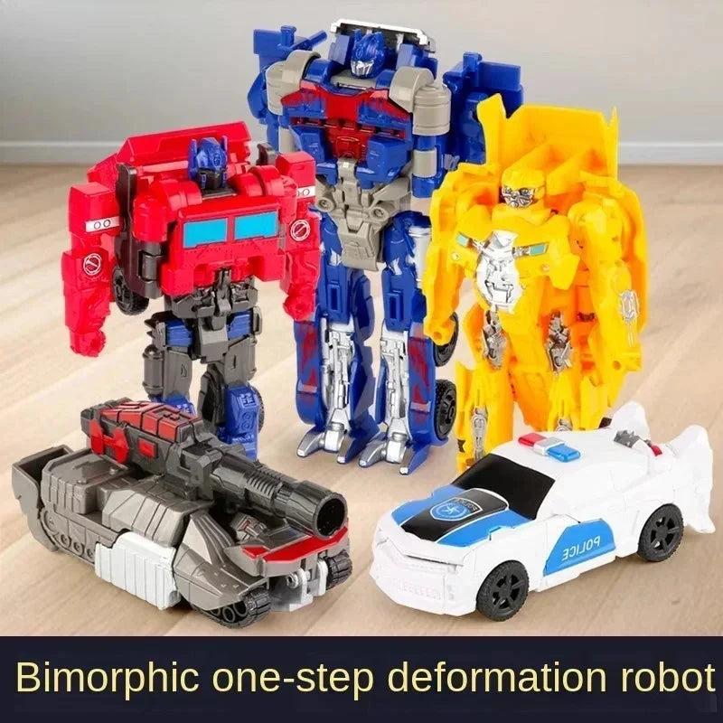 Transformation Car Anime Robot Model One Step Deformation Robot Toy Kid Puzzle Toy Deformation Car Action Figure Model Econic Blanks