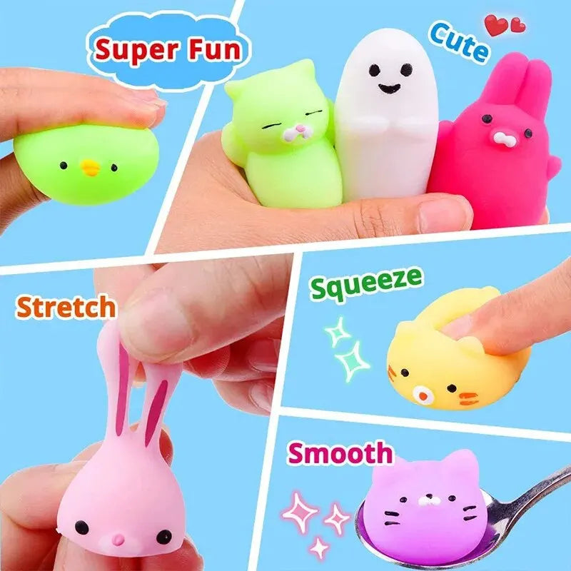 20Pcs Mini Cute Cartoon Animal Stress Relief Toys For Boys Girls Birthday Party Favor Piñata Filler Carnival Kids Party Supplies Quick Pick Grocers