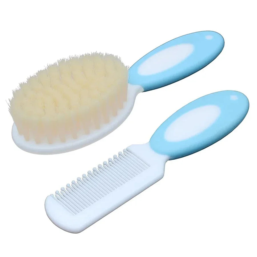 Baby Hair Brush Set for Newborn Toddlers Soft Bristles Silicone Cradle Cap Massaging Brush Infant Hair Care Bathing Soft Comb Purest Peak
