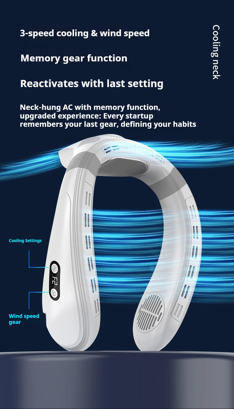 New Neck Air Conditioner Portable Neck Fan Rechargeable Semiconductor Cooling Bladeless Fan Outdoor Personal Fan Wearable Cooler Quick Pick Grocers