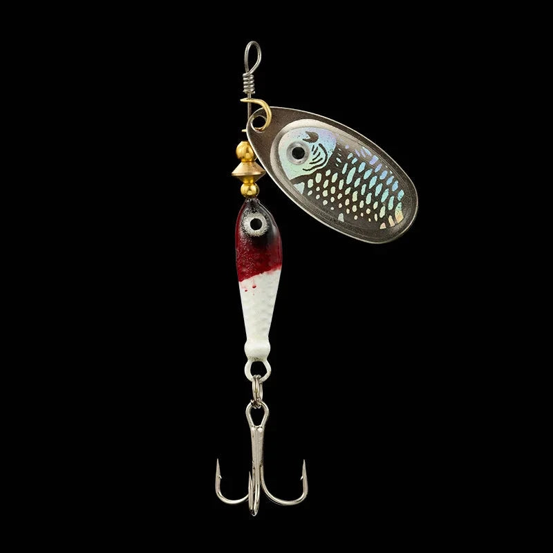 Rotating Metal Spinner Fishing Lures 9.1g 7cm Rotating Sequin Artificial Hard Baits Crap Bass Pike Treble Hook Fishing Tackle Econic Blanks